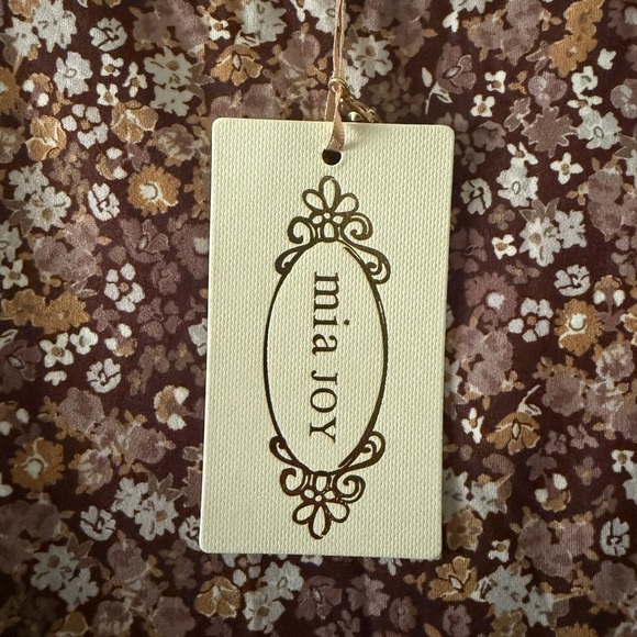 MIA JOY joyfolie Girls brown floral formal dress stretchy NWT - Picture 3 of 8